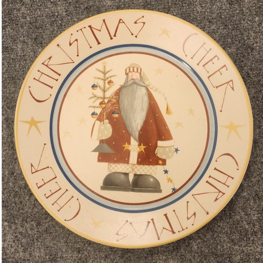 Williraye Studio Christmas Cheer Plate 11.25" WW2433 Folk Art Holiday Serving